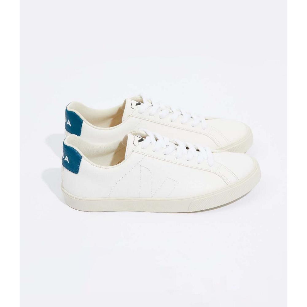 White/Blue Women's Veja ESPLAR CHROMEFREE Sneakers | AU 617ZUT